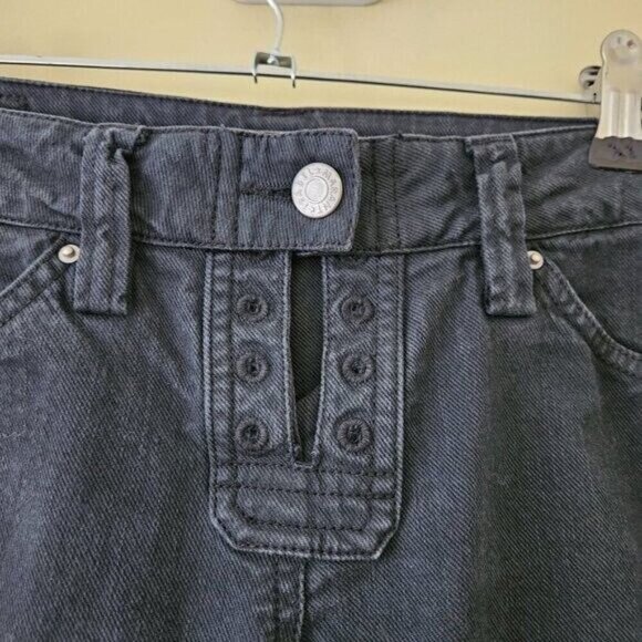 Isabel Marant Etoile Jeans Women 4 Black 1501 Straight Cropped Goth FLAW No Lace - Picture 10 of 16